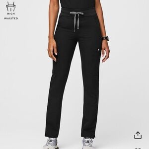 High waisted Yola skinny leg scrub pants, black XS